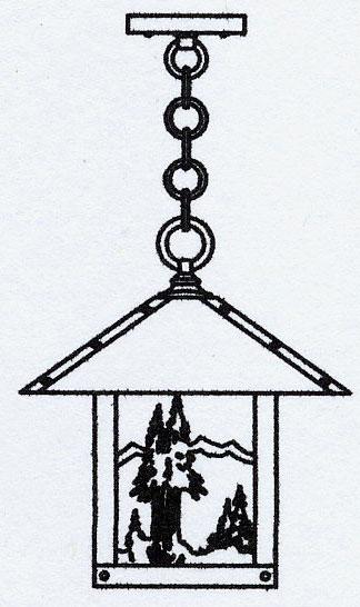 12" timber ridge pendant with mountain filigree