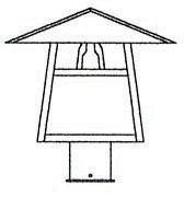 Arroyo Craftsman CP-12HGW-AB - 12" carmel post mount with hillcrest overlay