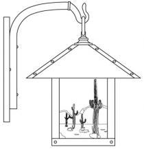 Arroyo Craftsman TRB-12CTGW-BK - 12" timber ridge wall bracket with cactus filigree
