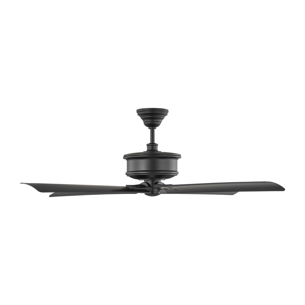 Subway 56" Indoor/Outdoor Midnight Black Ceiling Fan with Handheld Remote Control
