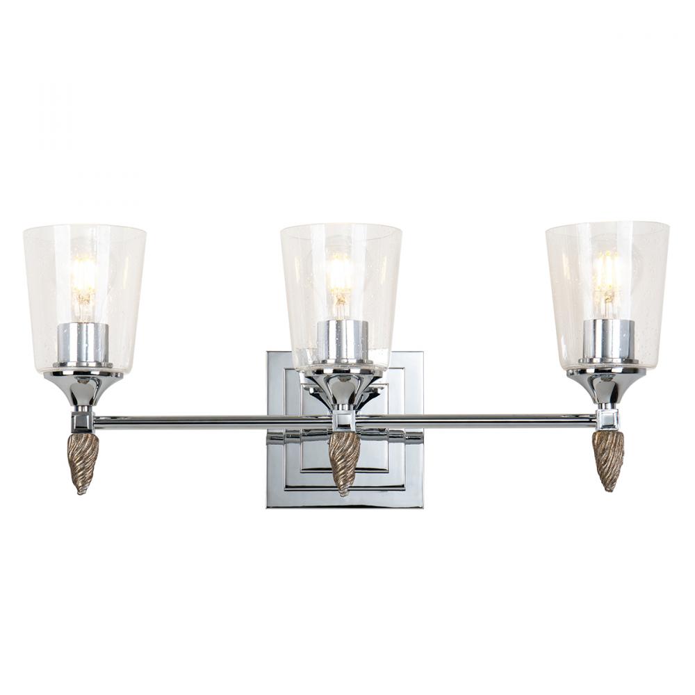 Vetiver Light Vanity in Polished Chrome with Silver Accent