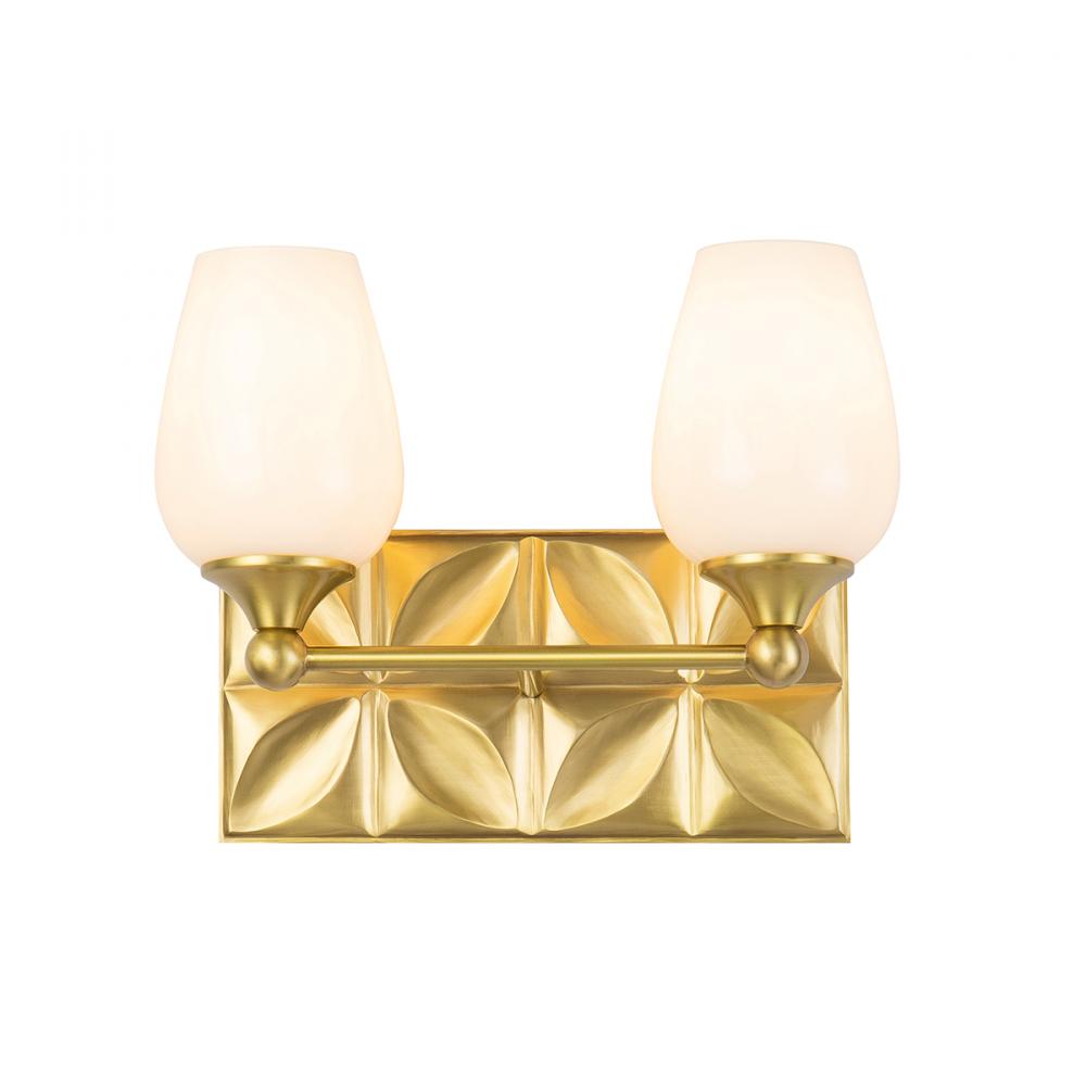 Epsilon Modern 2 Light Bath Vanity in Aged Gold Brass