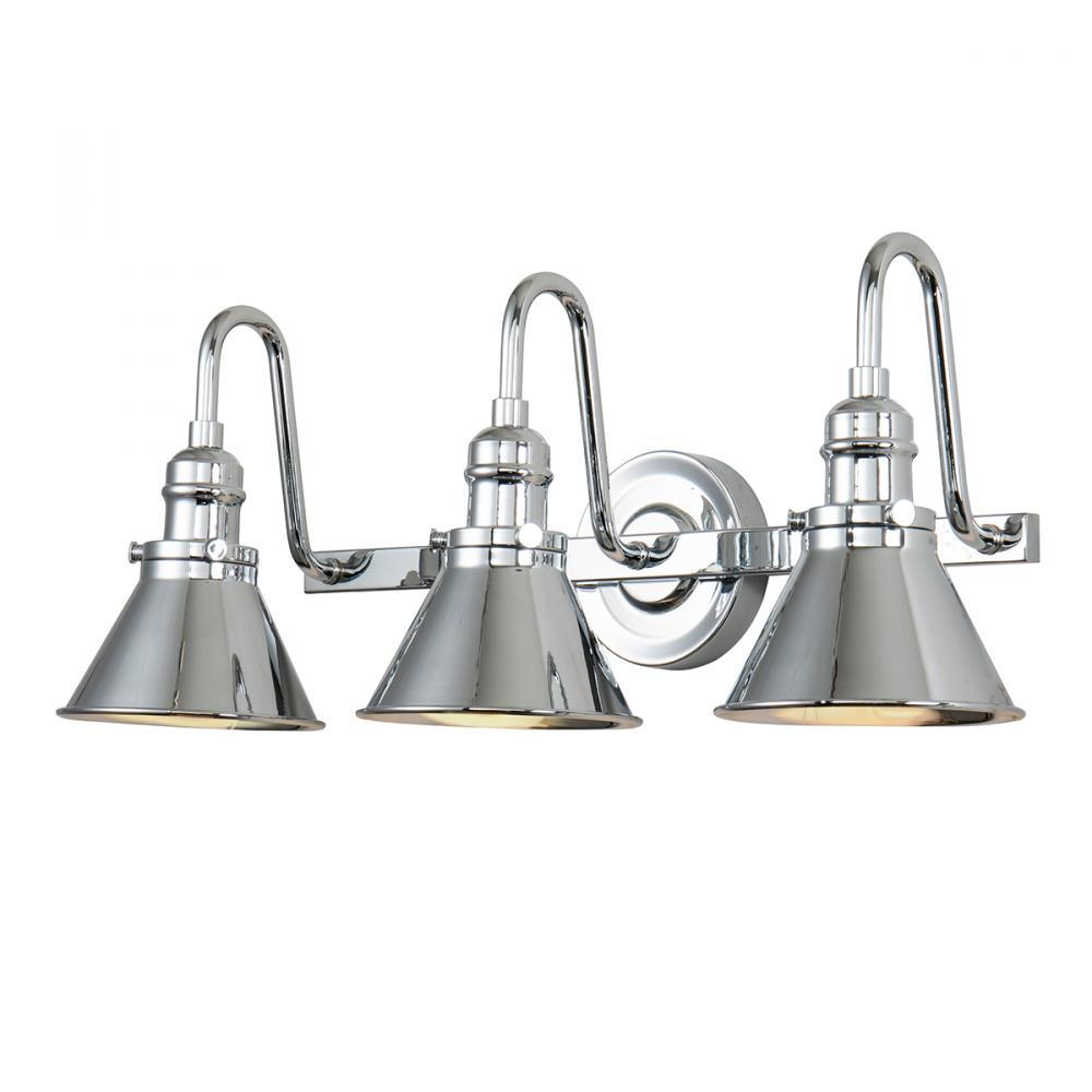 Provence 3 Light Bath Vanity in Polished Chrome