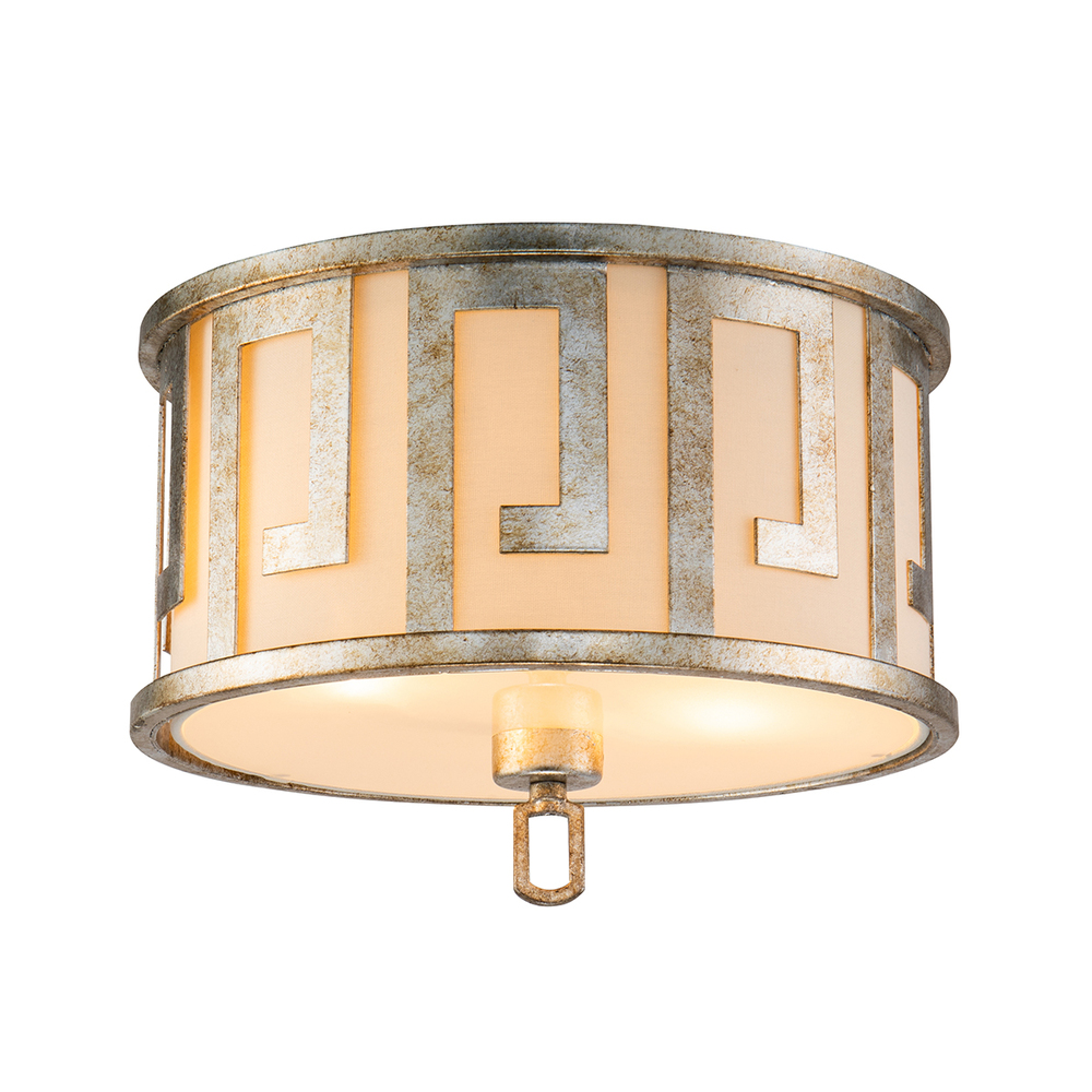 Lemuria 2 Light Flush mount in Distressed Gold By Lucas McKearn