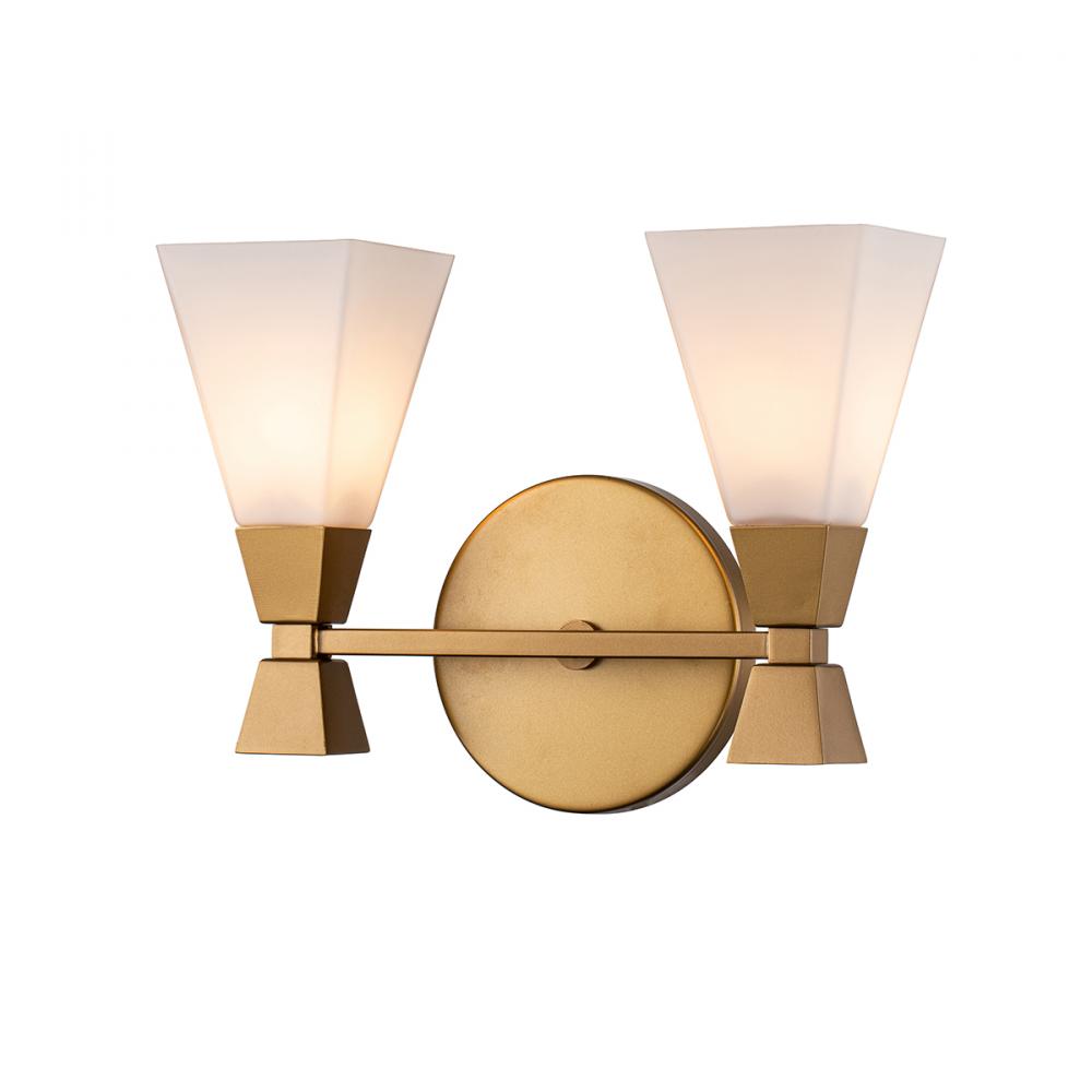 Bowtie 2 Light Bath Bar in Lacquered Gold