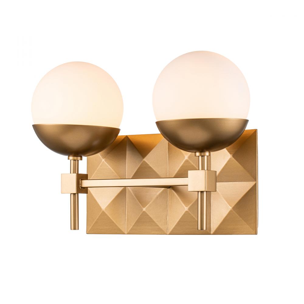 Deco 2 Light Bath Bar in Lacquered Gold