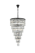 Elegant Lighting 1060SR32BK - Josephine 32 inch Rectangular Chandelier in Black