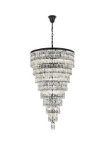 Elegant Lighting 1060SR41BK - Josephine 41 inch Rectangular Chandelier in Black