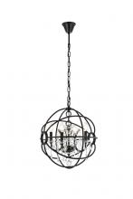 Elegant Lighting 1130D17DB/RC - Geneva 4 light Dark Bronze Pendant Clear Royal Cut crystal