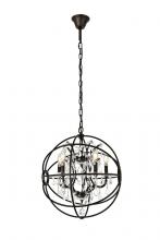 Elegant Lighting 1130D20DB/RC - Geneva 5 light Dark Bronze Pendant Clear Royal Cut crystal