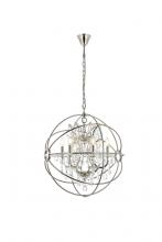 Elegant Lighting 1130D25PN/RC - Geneva 6 light polished nickel Chandelier Clear Royal Cut crystal