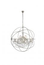 Elegant Lighting 1130G43PN/RC - Geneva 18 light polished nickel Chandelier Clear Royal Cut crystal