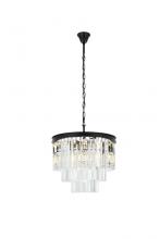 Elegant Lighting 1201D20MB/RC - Sydney 9 light Matte Black Chandelier Clear Royal Cut Crystal