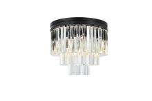 Elegant Lighting 1201F20MB/RC - Sydney 9 light Matte Black Flush Mount Clear Royal Cut Crystal