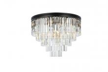 Elegant Lighting 1201F32MB/RC - Sydney 17 light Matte Black Flush Mount Clear Royal Cut Crystal