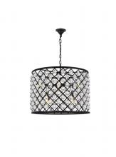 Elegant Lighting 1204D27MB/RC - Madison 8 light Matte Black Chandelier Clear Royal Cut Crystal