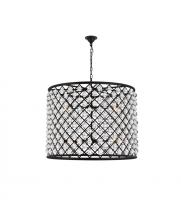 Elegant Lighting 1204D35MB/RC - Madison 12 light Matte Black Chandelier Clear Royal Cut Crystal