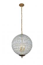 Elegant Lighting 1205D18FG/RC - Olivia 3 light French Gold Pendant Clear Royal Cut Crystal