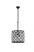 Elegant Lighting 1206D14MB/RC - Madison 4 light Matte Black Pendant Clear Royal Cut Crystal