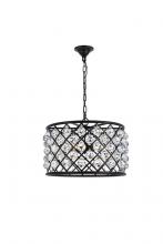 Elegant Lighting 1206D20MB/RC - Madison 6 light Matte Black Pendant Clear Royal Cut Crystal
