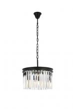 Elegant Lighting 1208D16MB/RC - Sydney 3 light Matte Black Pendant Clear Royal Cut Crystal