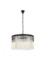 Elegant Lighting 1208D26MB/RC - Sydney 8 light Matte Black Chandelier Clear Royal Cut Crystal