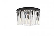 Elegant Lighting 1208F16MB/RC - Sydney 3 light Matte Black Flush Mount Clear Royal Cut Crystal