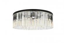 Elegant Lighting 1208F43MB/RC - Sydney 10 light Matte Black Flush Mount Clear Royal Cut Crystal