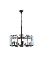 Elegant Lighting 1211D26FB - Monaco 6 light Flat Black (Matte) Chandelier Clear Glass Crystal