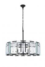 Elegant Lighting 1211D30FB - Monaco 8 light Flat Black (Matte) Chandelier Clear Glass Crystal