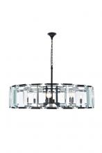 Elegant Lighting 1211D43FB - Monaco 10 light Flat Black (Matte) Chandelier Clear Glass Crystal