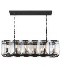 Elegant Lighting 1212D40FB - Monaco 12 light Flat Black (Matte) Chandelier Clear Glass Crystal