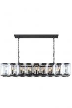 Elegant Lighting 1212D60FB - Monaco 18 light Flat Black (Matte) Chandelier Clear Glass Crystal