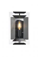 Elegant Lighting 1212W6FB - Monaco 1 light Flat Black (Matte) Wall Sconce Glass Crystal
