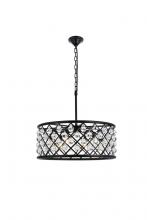 Elegant Lighting 1213D25MB/RC - Madison 6 light Matte Black Chandelier Clear Royal Cut Crystal