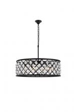 Elegant Lighting 1213D32MB/RC - Madison 8 light Matte Black Chandelier Clear Royal Cut Crystal