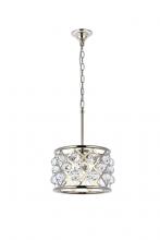 Elegant Lighting 1214D12PN/RC - Madison 3 light polished Nickel Pendant Clear Royal Cut Crystal