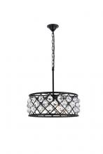 Elegant Lighting 1214D20MB/RC - Madison 5 light Matte Black Chandelier Clear Royal Cut Crystal