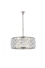 Elegant Lighting 1214D25PN/RC - Madison 6 light polished Nickel Chandelier Clear Royal Cut Crystal