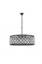 Elegant Lighting 1214D32MB/RC - Madison 8 light Matte Black Chandelier Clear Royal Cut Crystal