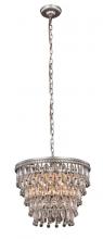 Elegant Lighting 1219D16AS/RC - Nordic 4 light antique silver Pendant Clear Royal Cut Crystal