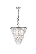 Elegant Lighting 1219D18AS/RC - Nordic 5 light antique silver Pendant Clear Royal Cut Crystal