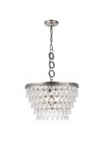 Elegant Lighting 1219D19AS/RC - Nordic 5 light antique silver Pendant Clear Royal Cut Crystal