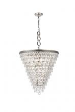 Elegant Lighting 1219D24AS/RC - Nordic 7 light antique silver Chandelier Clear Royal Cut Crystal