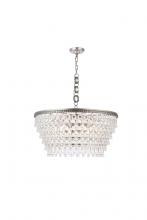 Elegant Lighting 1219D28AS/RC - Nordic 6 light antique silver Chandelier Clear Royal Cut Crystal