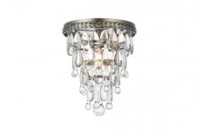 Elegant Lighting 1219F9AS/RC - Nordic 1 light antique silver Flush Mount Clear Royal Cut Crystal