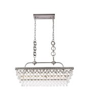 Elegant Lighting 1219G32AS - Nordic 32 Inch Rectangle Pendant in Antique Silver