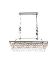 Elegant Lighting 1219G40AS - Nordic 40 Inch Rectangle Pendant in Antique Silver
