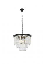 Elegant Lighting 1231D20MB/RC - Sydney 9 light Matte Black Chandelier Clear Royal Cut Crystal