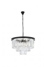 Elegant Lighting 1231D26MB/RC - Sydney 9 light Matte Black Chandelier Clear Royal Cut Crystal
